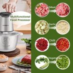 Liebe&Lecker Food Processor, Electric Food Chopper with 1 Bowl 8 Cup, Meat Grinder with 4 Large Sharp Blades for Meat, Fruits, Vegetables, Baby Food, Nuts, 2 Speed, 350W