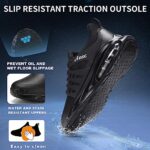 ARISIC Non Slip Shoes for Men Food Service Waterproof Restaurant Men Work Shoes Comfort Slip on Sneakers Kitchen Chef Slip Resistant Food Service Shoes Black