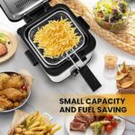SUEWRITE Electric Deep Fryer, Cool Touch Sides Easy to Clean Nonstick Basket, 1.5 Liters/1.6 Qt. Oil Capacity