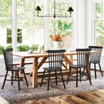 LUE BONA Dining Chairs Set of 4, Windsor Dining Chair, Spindle Back Wood Dining Chair, Kitchen Chairs Wooden Dining Chair, Farmhouse Dining Chairs for Kitchen and Dining Room, Black