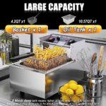 Deep Fryer with Basket and Lid for Home Use 1500W 10.6QT Countertop Electric Fryer with Double Temperature Detecors Upgrad Safety Guards, UL Certified