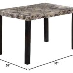 Best Master Furniture Britney Transitional Faux Marble Top Counter Table, Espresso Finish