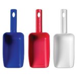 Remco 3 pk Color-Coded Plastic Hand Scoop – BPA-Free, Food-Safe Scooper, Commercial-Grade Utensils, Restaurant and Food Service Supplies, 16-Ounce Size, Red/White/Blue
