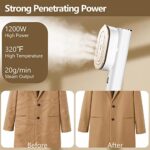 Steamer for Clothes,1200W 2-in-1 Small Handheld portable Travel Clothes Steamer,Mini Steam Iron for Travel and Home,White Garment Steamer
