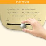 Bear Electric Griddle, 11.8” Smokeless Indoor Grill with Nonstick Baking Frying Pan, Adjustable Temperature Control, 1500W Electric Skillet for Breakfast Lunch Dinner Snacks, Panini Crepe Pizza Maker