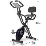 leikefitness LEIKE X Bike Ultra-Quiet Folding Exercise Bike, Magnetic Upright Bicycle with Heart Rate,LCD Monitor and easy to assemble (BLUE)