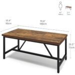 YITAHOME 70.8″ Large Kitchen Dining Room Table for 6-8 People, Rustic Brown Farmhouse Industrial Wood Style Rectangle Apartment Dinning Room Dinette Tables for Eating Breakfast Dinner