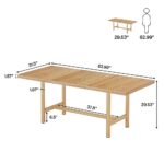 Tribesigns Kitchen Dining Table Wood: 63 Inches Rectangular Dining Room Table for 6, Farmhouse Dinner Table with Heavy Duty Metal Legs for Kitchen, Dining Room, Small Space