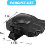 Car Heaters That Plug into Cigarette, 2 in 1 Portable Windshield Car Heater with Heating & Cooling & Air Purify Function, Electric Fan Heater Heating Windshield Defroster Demister, 12V 150W
