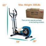 GOELLIPTICAL V-450T Standard Stride 17” Programmable Elliptical Exercise Cross Trainer with Adjustable Arms and Pedals and HRC Control for Cardio Fitness Strength Conditioning Workout at Home or Gym