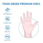 EDI Clear Powder Free Vinyl Glove,4.3 mil,Disposable glove,Industrial Glove,Clear, Latex Free and Allergy Free, Plastic, Work, Food Service, Cleaning,100 gloves per box (1000, large)