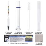 SOLIGT Triple Scale Hydrometer and Glass Test Jar for Wine, Beer, Mead & Cider – ABV, Brix and Gravity Test Kit