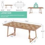 Tribesigns Farmhouse Dining Table for 6 to 8, 70.9 Inch Rectangular Wood Kitchen Table with Heavy Duty Wooden Legs, Industrial Dinner Table for Dining Room, Living Room, Walnut