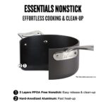 All-Clad Essentials Hard Anodized Nonstick Sauce Pan Set 4 Piece, 2.5, 4 Quart Oven Broiler Safe 500F Pots and Pans, Cookware Black