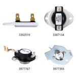 3977393 Dryer Thermal Fuse 3387134 Dryer Cycling Thermostat 3392519 Dryer Thermal Fuse 3977767 Dryer Thermostat Compatible with Whirlpool Dryers, Replacement Parts # WP3387134 WP3977767 WP3977393