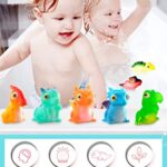 Bath Toys, 9 Pcs Light Up Floating Animal Set, Flashing Color Changing Light in Water, Bathtub Tubs Bathrooms Pool Dinosaur Toys for Baby Kid Toddler Child Boy Girl in Birthday Easter Christmas