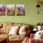 Ardemy Flowers Wall Art Daisy Colorful Canvas Floral Pictures Spring Purple Painting, Landscape Artwork Framed for Living Room Bedroom Bathroom Dinning Room Kitchen Office Home Decor 12″x16″x3 Panels