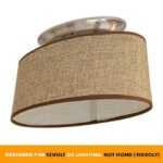 Dream lighting LED 12Volt DC Fabric Light Fixtures/Vintage Dining Lights/Vehicle Decorative Lamp with Brown Burlap Elliptical Oval Ceiling Light Shade – 0.49A, 6W, no Switch