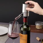 CorporateGiftPro Electric Wine Aerator and Decanter, Pump Dispenser Set, Smart Wine Dispenser, Best Wine Gifts (Stainless Steel – Battery Operated)