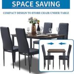 VITOVMA Kitchen & Dining Table Set for 4, MDF Dining Room Table with 4 PU Leather Chairs, Sturdy and Space Saving for Apartment (Dining Table Set)
