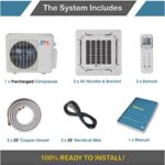 Tri 3 Zone Ductless Mini Split Ceiling Cassette Air Conditioner Heat Pump 9000 9000 9000