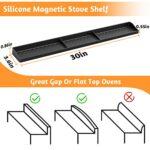 30 Inch Silicone Stove Top Shelf Magnetic for Kitchen, Soft Flexible Strong Magnetic Heat Resistant Spice Rack Organizer for Over Stove Oven