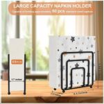 Napkin Holder for Table, Modern Metal Black Napkin Holders for Kitchen Dining Tables & Countertops, Paper Cocktail Napkins Holder Dispenser for Indoor & Outdoor Use By LAIHIFA
