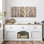 KLVOS Tree Picture Fall Canvas Wall Art Large Autumn Forest Landscape Painting Artwork Wall Décor Framed for Bedroom Living Room Home Office 20x48inch