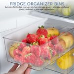 Pantry Organization and Storage – Plastic Storage Bins with Dividers – Stackable Storage Bins for Fridge and Cabinets – Kitchen Organization Pantry Storage Fridge Organizer Cabinet Organizers Clear