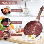 KOCH SYSTEME CS Nonstick Cookware Set – Saucepan and Frying Pans/Skillets Set, Induction Cooker Compatible, Red Stone-Derived Nonstick Coating & Cool-to-Touch Bakelite Handle, PFOS PFOA Free, 5 Piece