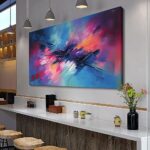 KLAKLA Abstract Canvas Wall Art – Personalized Abstract Wall Decor – Long Lasting Colorfast & 48×24 Inches Abstract Living Room Wall Decor Framed Picture Artwork