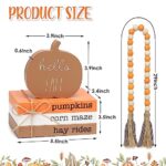 5PCS Fall Tiered Tray Decor, Hello Fall Wooden Pumpkin Sign Books Stacked Bundle with Brown Pumpkin for Thanksgiving Autumn Farmhouse Decor