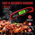 AWLKIM Meat Thermometer Digital – Fast Instant Read Food Thermometer for Cooking, Candy Making, Outside Grill, Waterproof Kitchen Thermometer with Backlight & Hold Function