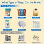 Mini Bag Sealer Heat Seal Kitchen Gadgets, Food Sealer Bag Re-sealer for Food Storage, Handheld Heat Sealer for Chips Bag, Foil Bag, Mylar Bags, Color Street Nails Strips with Storage Case- Purple