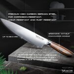 Kiaitre Chef Knife 8 Inch Professional Sharp Kitchen Knife High Carbon Stainless Steel with Ergonomic Handle 56±HRC with Gift Box (High Carbon Stainless Steel)…