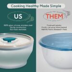 Anyday Microwave Cookware | Microwave Steamer for Cooking | Microwave Safe Mixing Bowls | Food Storage Container | Microwave Rice Cooker | 1 x The Large Deep Dish