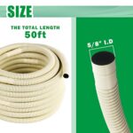 Forestchill 50 Ft AC Drain Hose for Mini Split Air Conditioner Ductless Heat Pump, 5/8″ I.D Universal Mini Split Drain Hose Pipe Line, Flexible and UV Resistant Air Conditioner Accessories