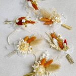 Mini Dried Flower Bouquet Set of 6, Small Bouquets, Bohemian Wedding Table Centerpieces Table Arrangements, Bridesmaid Flower Girl Proposal Gift box, Birthday Cake Table Vase Decorations. (Terracotta)