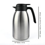 Heritage66 Thermal Coffee Carafe -Triple Wall Vacuum insulated Flask- Thermos keeping Beverages Hot for 12 hours /24 hours cold Tea, Water, and Coffee Dispenser (2.0 Liter/ 68 Oz/with Brush)