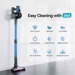 INSE Cordless Vacuum Cleaner, 6-in-1 Rechargeable Stick Vacuum, Powerful Battery Vacuum with 2200m-Ah Up to 45 Mins Runtime, Lightweight Handheld Vacuum Cleaner for Carpet and Floor Pet Hair
