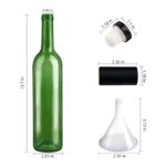 GUANENA 8 Pack 750ml Glass Wine Bottles, 25oz Green Glass Bottles with Cork Lids and PVC Shrink Capsules, Empty Home Brewing Wine Bottles with Funnel for Wine Making, Limoncello, Mead, Liquor