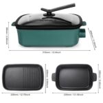 AEWHALE 2-in-1 Multifunctional Electric Grill,Electric Skillet with Removable Non-Stick Plate+Pot+Lid,1400W Party Griddle for Cooking Meats