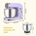 Stand Mixer, Kitchen in the box 3.2Qt Small Electric Food Mixer,6 Speeds Portable Lightweight Kitchen Mixer for Daily Use with Egg Whisk,Dough Hook,Flat Beater (Purple)