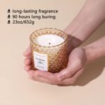 Candles Gifts for Women & Men, Sandalwood&Musk Candles for Home Scented, Luxury Glass Natural Soy Jar Candles, 90 Hours Long Burning Time, 23 oz