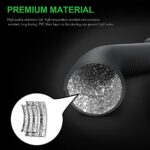 iPower Flexible 4 Inch 8 Feet Aluminum Ducting 4 Layer Protection Dryer Vent Hose for HVAC Heating Cooling Ventilation and Exhaust, 2 Clamps Included, Gray