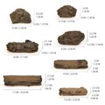 7Pcs Artificial Tree Stumps and Miniature Fake Stone Rocks for Micro Landscape Decor Resin Moss Terrariums Bonsai Decor Railway Sand Table