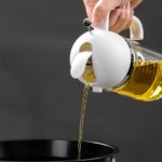 CXINYI 17oz Olive Oil Dispenser – 2 in 1 Oil Dispenser and Oil Sprayer – 500ml Oil Bottle with Pourer – Oil Sprayer for Cooking, Kitchen, Salad, Barbecue Black Pro