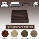 3×3 Square Rubber Furniture Caster Cups, Anti-Sliding Furniture Pads Bed Stopper Floor Protectors with Grip – Protect Any Flooring