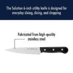 HENCKELS Solution Razor-Sharp 6-inch Utility Knife, Tomato Knife, German Engineered Informed by 100+ Years of Mastery, Black/Stainless Steel