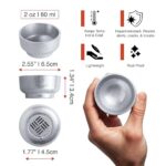 SERENKEE Aluminum Dipping Sauce Cups (Set of 6, 2 Oz) – Elegant Metal Ramekins for Entertaining – Versatile Sauce Cups for BBQ – Durable Condiment Cup Ideal for Catering and Daily Enjoyment